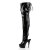 Pleaser DELIGHT-3017 Stivali Sopra Il Ginocchio Vernice Elasticizzato Nero/Nero EU-37 / US-7