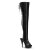 Pleaser DELIGHT-3017 Stivali Sopra Il Ginocchio Similpelle Elasticizzato Nero/Nero EU-37 / US-7