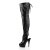 Pleaser DELIGHT-3017 Stivali Sopra Il Ginocchio Similpelle Elasticizzato Nero/Nero EU-39 / US-9