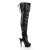 Pleaser DELIGHT-3017 Stivali Sopra Il Ginocchio Similpelle Elasticizzato Nero/Nero EU-39 / US-9