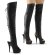 Pleaser DELIGHT-3019 Stivali Sopra Il Ginocchio Similpelle Nero/Nero Opaco EU-41 / US-11