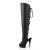 Pleaser DELIGHT-3019 Stivali Sopra Il Ginocchio Similpelle Nero/Nero Opaco EU-35 / US-5