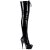 Pleaser DELIGHT-3023 Stivali Sopra Il Ginocchio - Vernice Elasticizzato Nero/Nero EU-42 / US-12