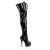 Pleaser DELIGHT-3023 Stivali Sopra Il Ginocchio Vernice Elasticizzato Nero/Nero EU-35 / US-5