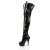 Pleaser DELIGHT-3023 Stivali Sopra Il Ginocchio Vernice Elasticizzato Nero/Nero EU-37 / US-7