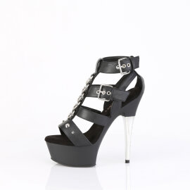 Pleaser CAPTIVA-658 Stivaletti Con Plateau Similpelle Nero EU-35 / US-5