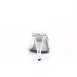 Fabulicious CARESS-401 Mules Trasparente Argento EU-37 / US-7