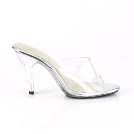 Fabulicious CARESS-401 Mules Trasparente Argento EU-37 / US-7