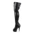 Pleaser DELIGHT-3025 Stivali Sopra Il Ginocchio - Similpelle Elasticizzato Nero/Nero Opaco EU-35 / US-5