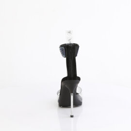 Fabulicious CHIC-42 Sandali Similpelle Trasparente Strass Nero EU-37 / US-7