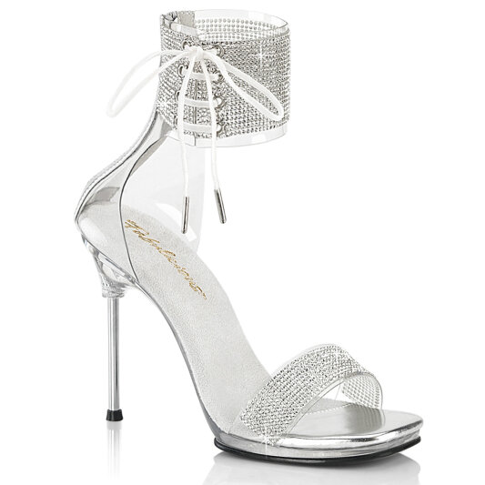 Fabulicious CHIC-47 Sandali Trasparente Argento EU-39 / US-9