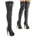 Pleaser DELIGHT-3025ML Stivali Sopra il Ginocchio Similpelle-Rete-Pizzo Nero/Nero Opaco EU-35 / US-5