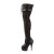 Pleaser DELIGHT-3025ML Stivali Sopra il Ginocchio Similpelle-Rete-Pizzo Nero/Nero Opaco EU-35 / US-5
