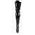Pleaser DELIGHT-3028 Stivali Sopra Il Ginocchio - Venice Elasticizzato Nero/Nero EU-40 / US-10