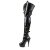 Pleaser DELIGHT-3028 Stivali Sopra Il Ginocchio - Venice Elasticizzato Nero/Nero EU-35 / US-5