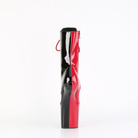 Pleaser CRAZE-1040TT Stivali Al Ginocchio Con Plateau Vernice Nero Rosso EU-36 / US-6