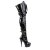 Pleaser DELIGHT-3028 Stivali Sopra Il Ginocchio - Venice Elasticizzato Nero/Nero EU-37 / US-7