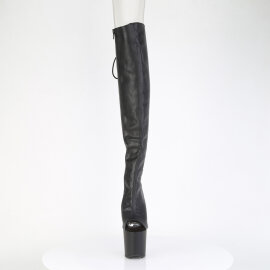 Pleaser CRAZE-3019 Stivali Sopra Il Ginocchio Con Plateau Similpelle Nero EU-39 / US-9