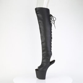 Pleaser CRAZE-3019 Stivali Sopra Il Ginocchio Con Plateau Similpelle Nero EU-39 / US-9