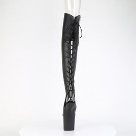 Pleaser CRAZE-3019 Stivali Sopra Il Ginocchio Con Plateau Similpelle Nero EU-39 / US-9