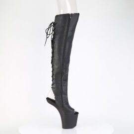 Pleaser CRAZE-3019 Stivali Sopra Il Ginocchio Con Plateau Similpelle Nero EU-39 / US-9