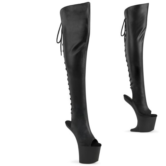 Pleaser CRAZE-3019 Stivali Sopra Il Ginocchio Con Plateau Similpelle Nero EU-42 / US-12