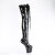 Pleaser CRAZE-3023 Stivali Sopra Il Ginocchio Con Plateau Vernice Nero EU-36 / US-6