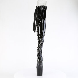 Pleaser CRAZE-3050 Stivali Sopra Il Ginocchio Con Plateau Vernice Nero EU-36 / US-6