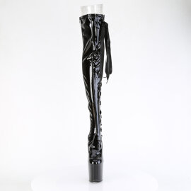 Pleaser CRAZE-3050 Stivali Sopra Il Ginocchio Con Plateau Vernice Nero EU-38 / US-8