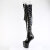 Pleaser CRAZE-3050 Stivali Sopra Il Ginocchio Con Plateau Vernice Nero EU-39 / US-9