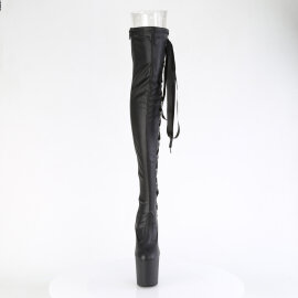 Pleaser CRAZE-3050 Stivali Sopra Il Ginocchio Con Plateau Similpelle Nero EU-39 / US-9