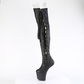 Pleaser CRAZE-3050 Stivali Sopra Il Ginocchio Con Plateau Similpelle Nero EU-40 / US-10
