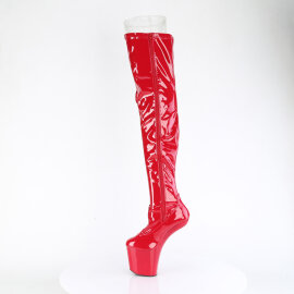 Pleaser CRAZE-3050 Stivali Sopra Il Ginocchio Con Plateau Vernice Rosso EU-38 / US-8
