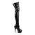 Pleaser DELIGHT-3050 Stivali Sopra Il Ginocchio - Vernice Elasticizzato Nero/Nero EU-35 / US-5