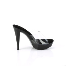 Fabulicious COCKTAIL-501 Mules Con Plateau Trasparente Nero EU-39 / US-9