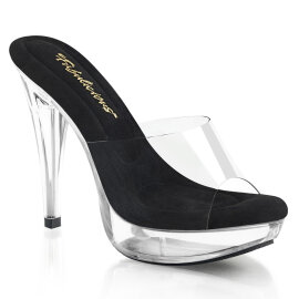 Fabulicious COCKTAIL-501 Mules Con Plateau Trasparente Nero EU-40 / US-10