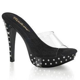 Fabulicious COCKTAIL-501SDT Mules Con Plateau Trasparente Nero EU-43 / US-13