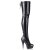 Pleaser DELIGHT-3063 Stivali Sopra Il Ginocchio - Similpelle Elasticizzato Nero/Nero EU-40 / US-10