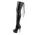 Pleaser DELIGHT-3063 Stivali Sopra Il Ginocchio - Similpelle Elasticizzato Nero/Nero EU-41 / US-11