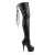 Pleaser DELIGHT-3063 Stivali Sopra Il Ginocchio - Similpelle Elasticizzato Nero/Nero EU-41 / US-11