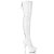 Pleaser DELIGHT-3063 Stivali Sopra Il Ginocchio - Vernice Elasticizzato Bianco/Bianco EU-41 / US-11