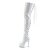 Pleaser DELIGHT-3063 Stivali Sopra Il Ginocchio - Vernice Elasticizzato Bianco/Bianco EU-41 / US-11
