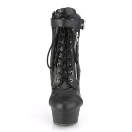 Pleaser DELIGHT-600-05 Stivaletti - Similpelle Nero/Nero Opaco EU-40 / US-10
