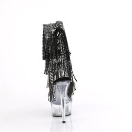 Pleaser DELIGHT-1017RSF Stivaletti Con Plateau Trasparente Strass Nero EU-36 / US-6