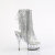 Pleaser DELIGHT-1017RSF Stivaletti Con Plateau Trasparente Strass Argento EU-38 / US-8