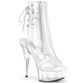 Pleaser DELIGHT-1018C Stivaletti Con Plateau Trasparente...