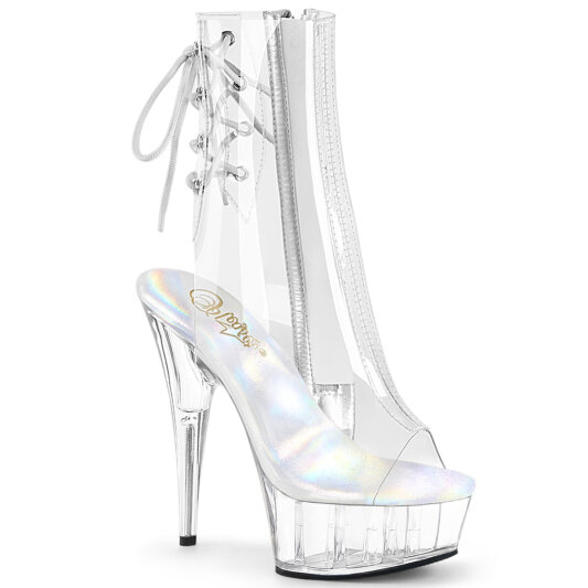 Pleaser DELIGHT-1018C Stivaletti Con Plateau Trasparente EU-38 / US-8