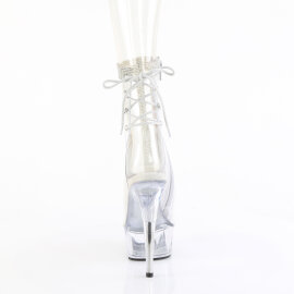 Pleaser DELIGHT-1018C-2RS Stivaletti Con Plateau Trasparente Strass Trasparente EU-36 / US-6