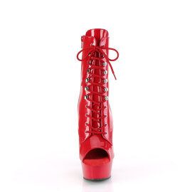 Pleaser DELIGHT-1021 Stivaletti Con Plateau Vernice Rosso...