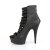 Pleaser DELIGHT-600-13 Stivaletti - Similpelle Nero-Fasce Nere/Nero Opaco EU-36 / US-6